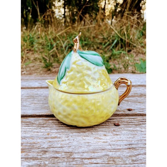 Vintage Porcelain Figural Juicer Pear Fruit 3 Pieces - Picture 13 of 14